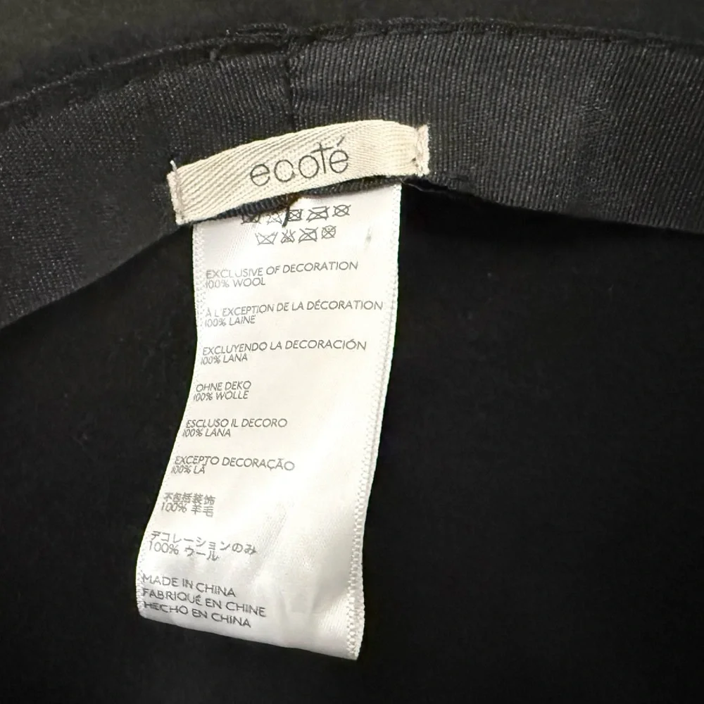 Ecote Black Felted Wool Wide Brim Hat - Picture 9 of 10